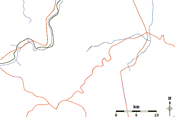 Roads and rivers around Mount Rose