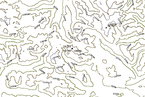 Mountain peaks around Mount Rosseau