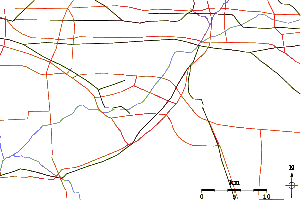 Roads and rivers around Mount Rubidoux