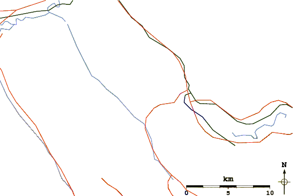 Roads and rivers around Mount Rundle