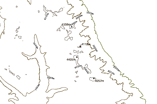 Mountain peaks around Mount Russell