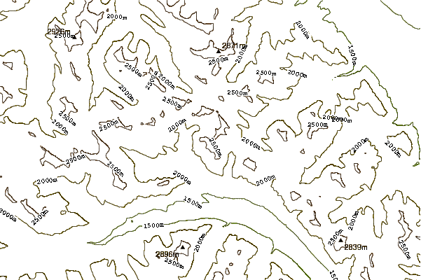 Mountain peaks around Mount Rutherford