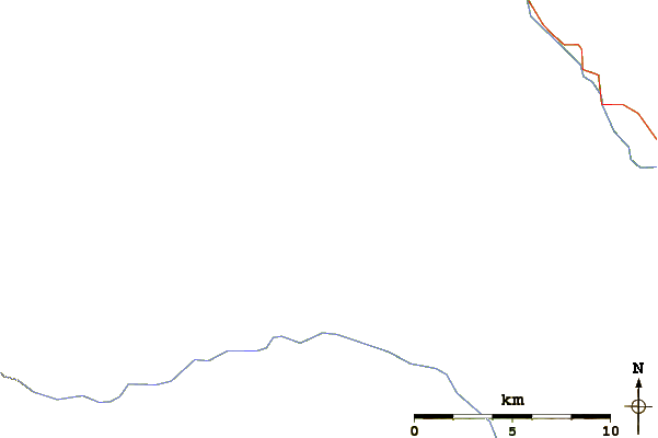 Roads and rivers around Mount Rutherford