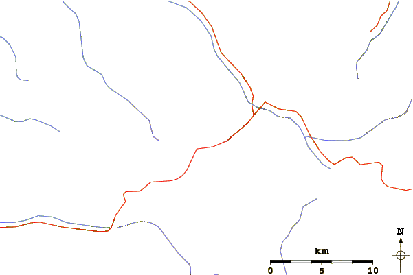 Roads and rivers around Mount Ryōun