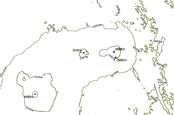 Mountain peaks around Mount Sabyinyo