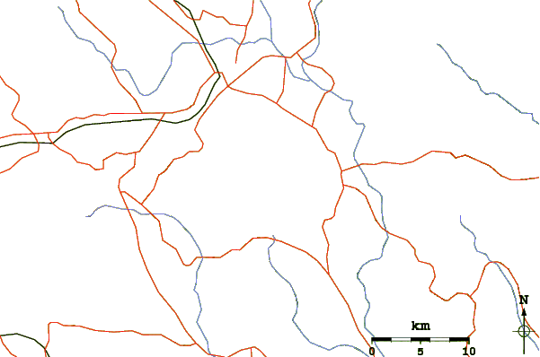 Roads and rivers around Mount Sago