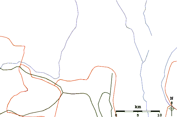 Roads and rivers around Mount Sahoro