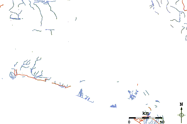 Roads and rivers around Mount Saint Elias