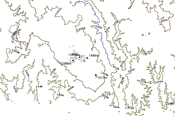 Mountain peaks around Mount Saint Gwinear