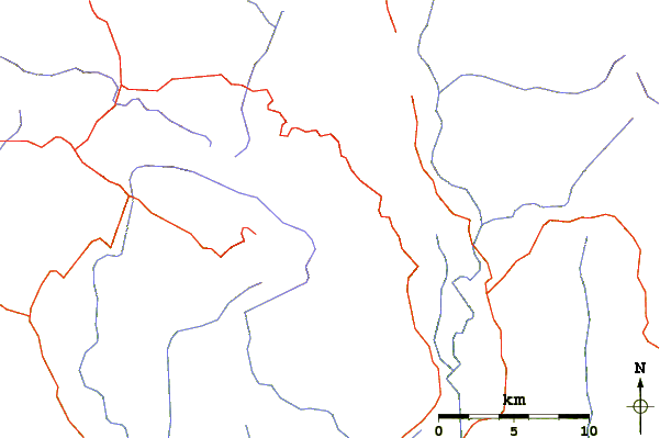 Roads and rivers around Mount Saint Gwinear
