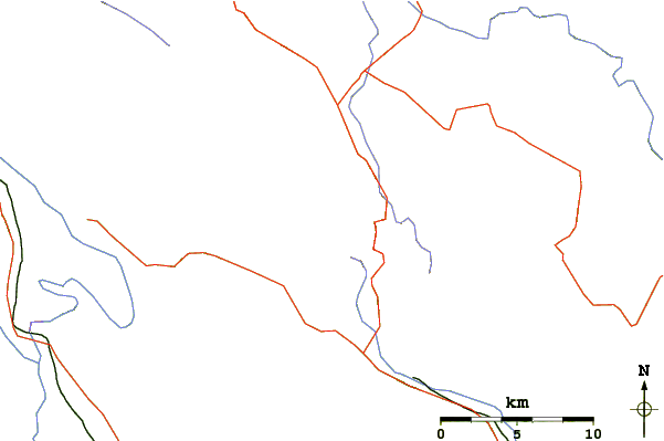 Roads and rivers around Mount Saint Helena