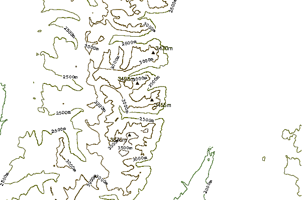 Mountain peaks around Mount Saint John