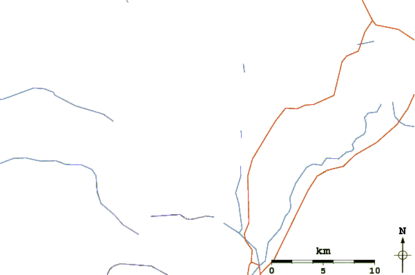 Roads and rivers around Mount Saint John