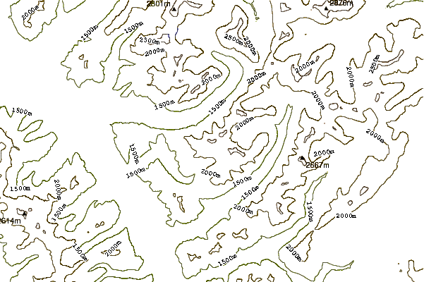 Mountain peaks around Mount Saint Nicholas