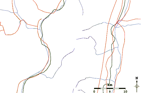 Roads and rivers around Mount Sannosawa