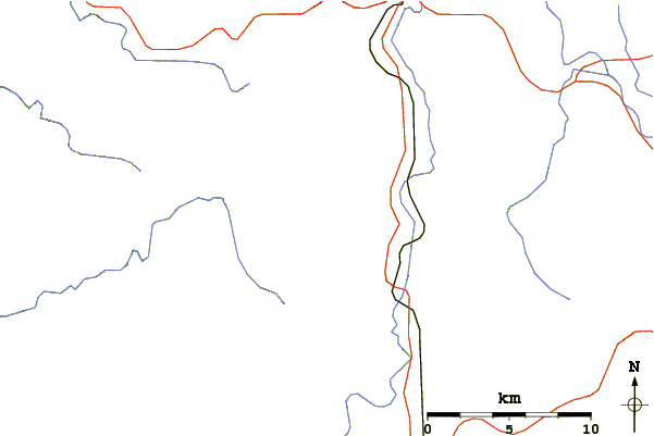 Roads and rivers around Mount Santō
