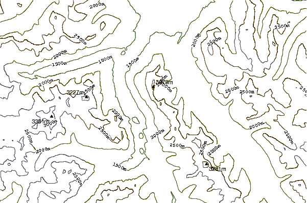 Mountain peaks around Mount Sarbach