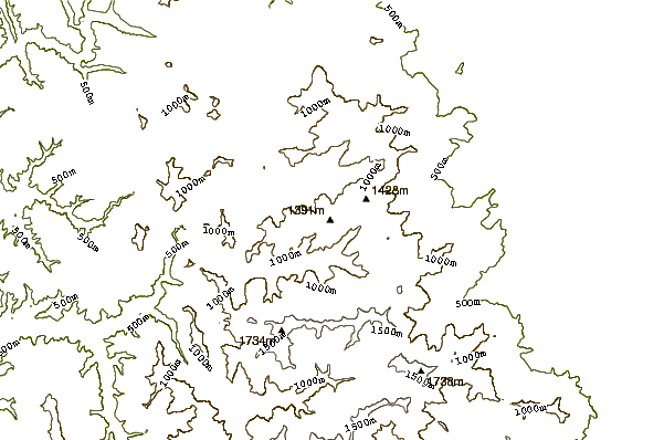 Mountain peaks around Mount Saru