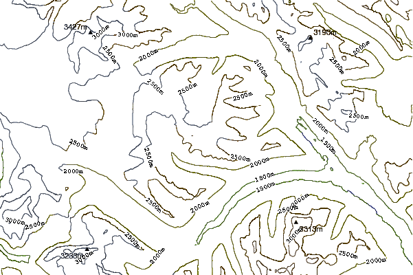 Mountain peaks around Mount Saskatchewan (Alberta)