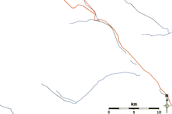 Roads and rivers around Mount Saskatchewan (Alberta)