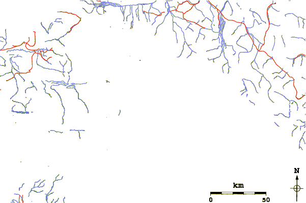 Roads and rivers around Mount Saskatchewan (Yukon)