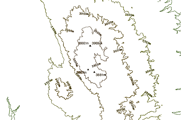 Mountain peaks around Mount Satima