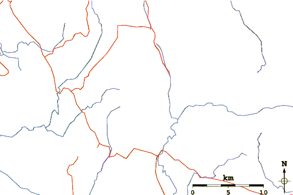 Roads and rivers around Mount Sedgwick