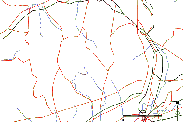 Roads and rivers around Mount Sefuri