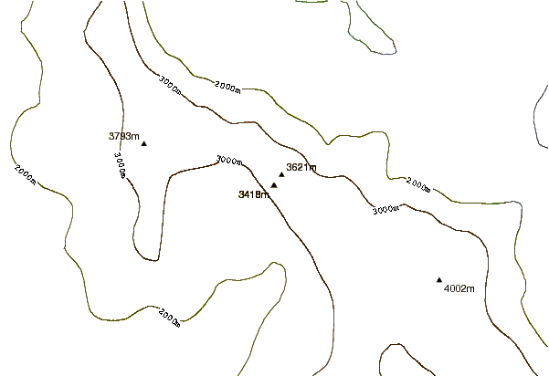 Mountain peaks around Mount Sellery