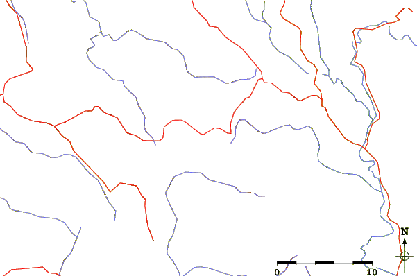 Roads and rivers around Mount Selma