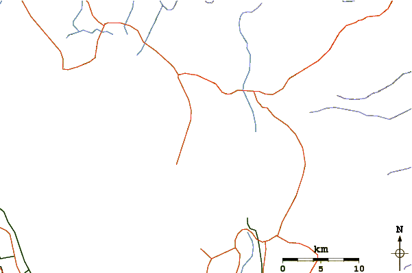 Roads and rivers around Mount Sembrano