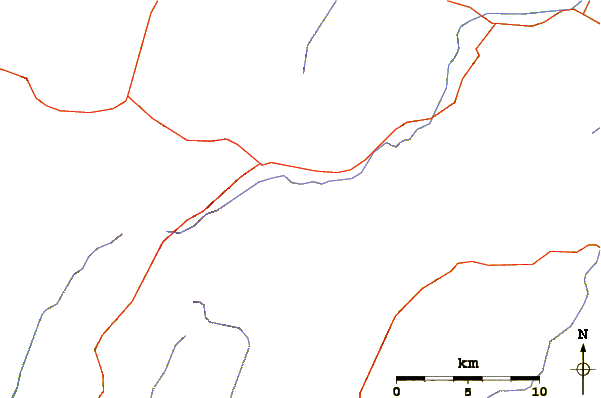 Roads and rivers around Mount Shahdagh or Mount Shahdag