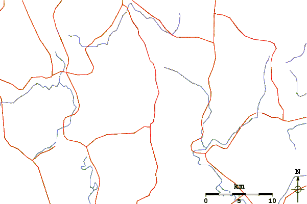 Roads and rivers around Mount Shakka