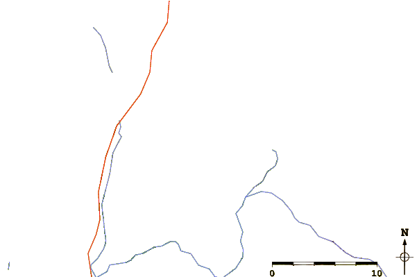 Roads and rivers around Mount Sheridan