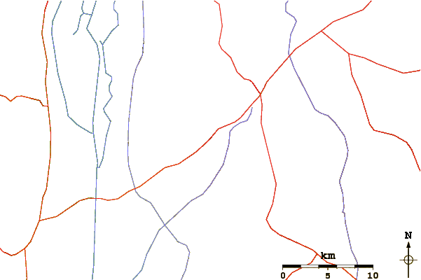 Roads and rivers around Mount Shifon