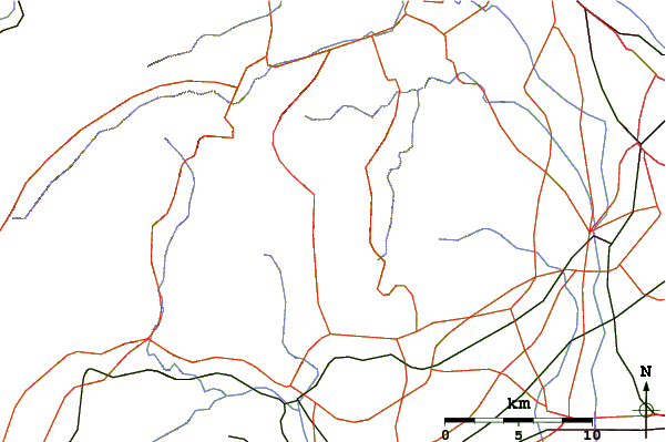 Roads and rivers around Mount Shindainichi