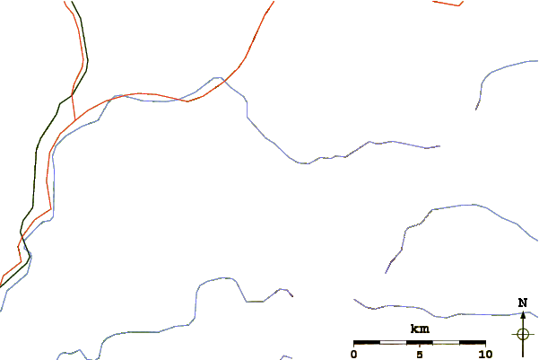 Roads and rivers around Mount Shunbetsu