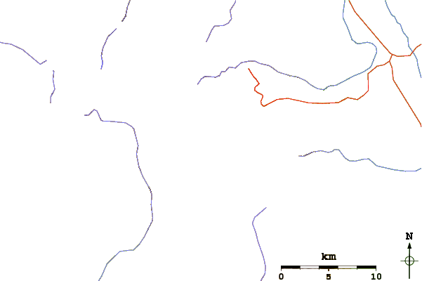 Roads and rivers around Mount Sill