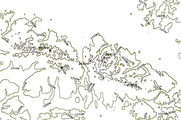 Mountain peaks around Mount Silvertip