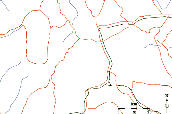 Roads and rivers around Mount Singgalang