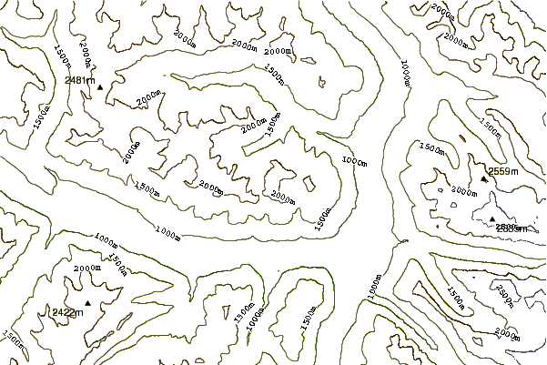 Mountain peaks around Mount Sir Allan MacNab