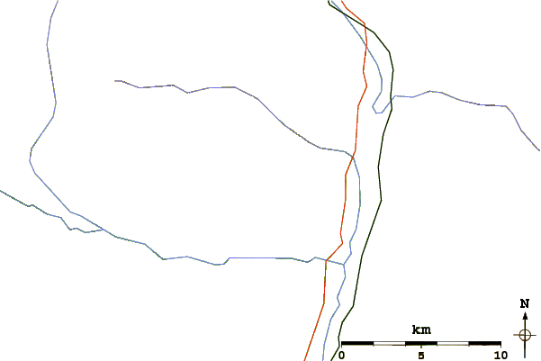 Roads and rivers around Mount Sir Allan MacNab