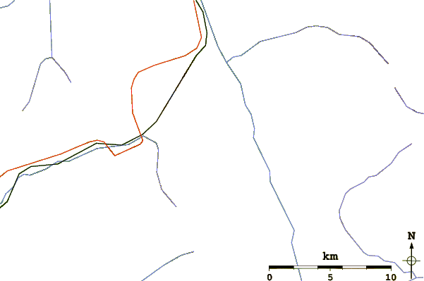 Roads and rivers around Mount Sir Donald