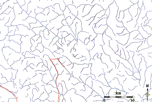 Roads and rivers around Mount Sir James MacBrien