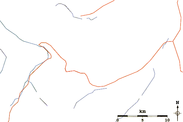 Roads and rivers around Mount Siyeh