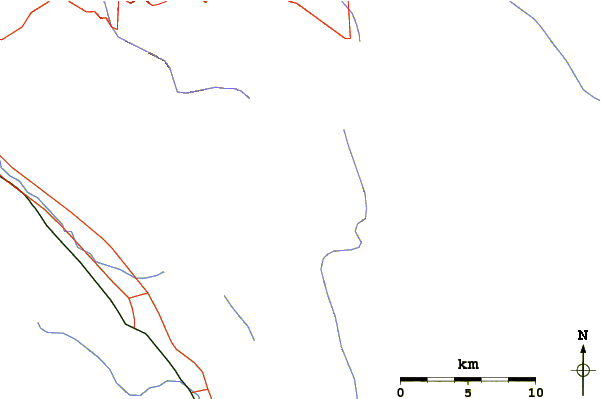 Roads and rivers around Mount Sizer