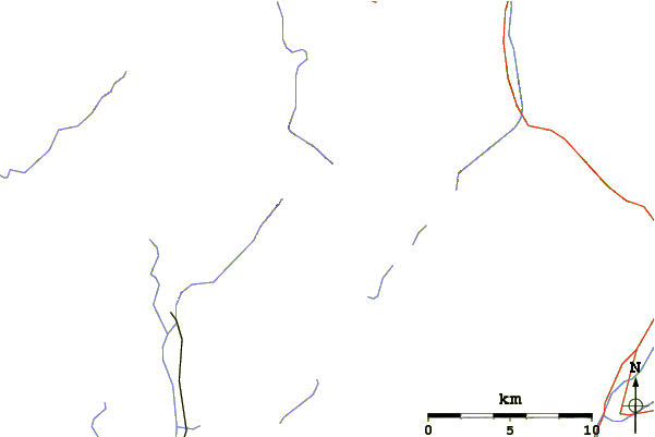 Roads and rivers around Mount Skylight