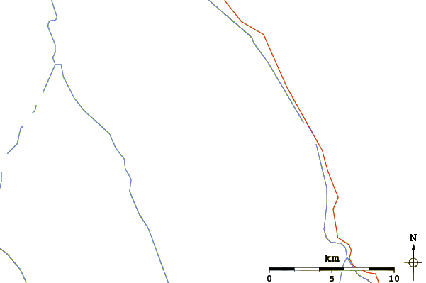 Roads and rivers around Mount Smythe