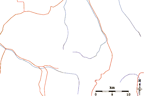 Roads and rivers around Mount Sneffels