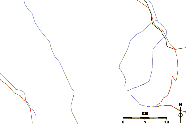 Roads and rivers around Mount Sniktau